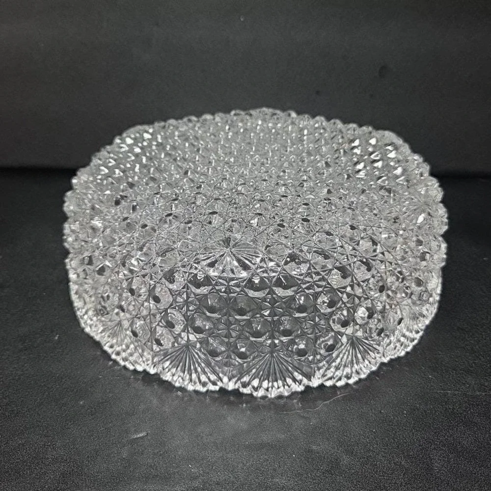 Hoya Japan‎ Crystal Round Serving Bowl, Vintage Dining Glassware, Centerpiece
